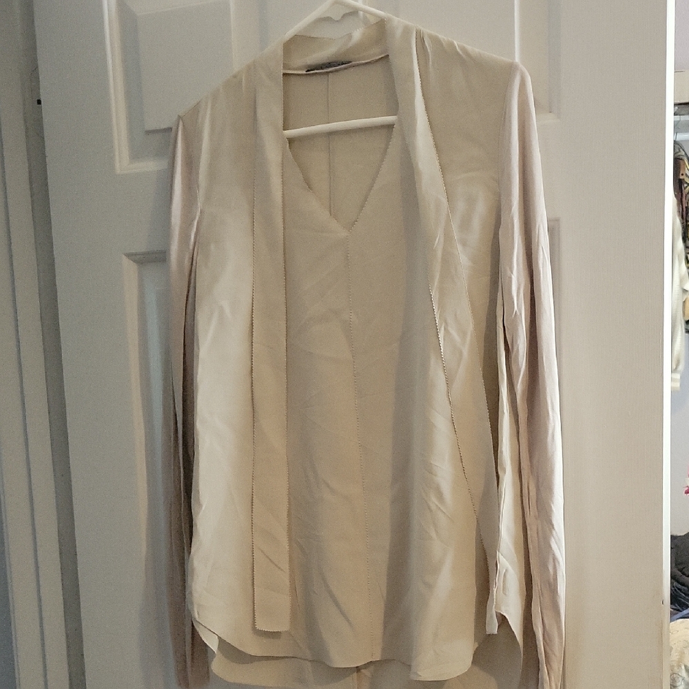Elie Tahari Silk Cream Blouse